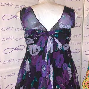 Donna Ricco - Flowy Dress in Cool Colors Size 10